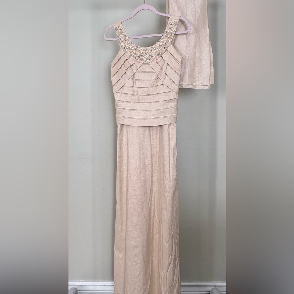 Jessica Howard Beige Maxi Dress